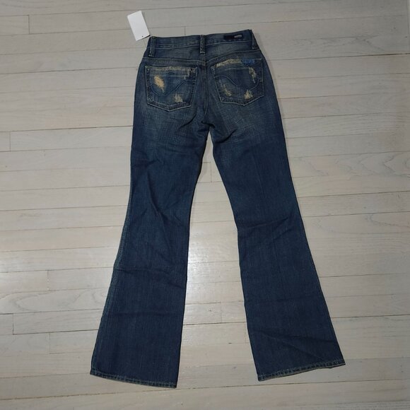 Sacred Blue jeans made in Los Angeles wiskered dark blue color size 26 NWT # 102 - Picture 3 of 9